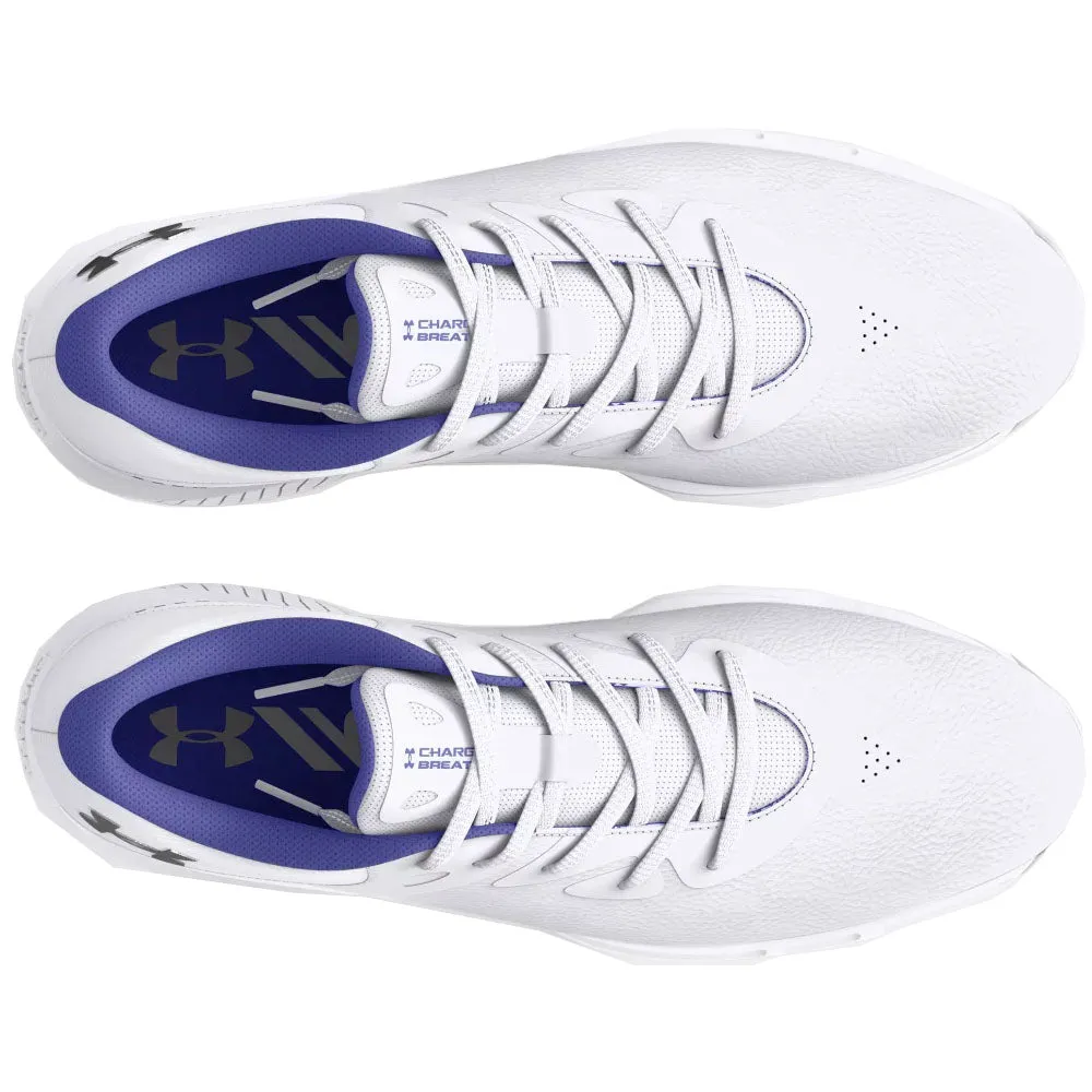 Under Armour Charged Breathe 2 Spiked Ladies Waterproof Shoes - White/Starlight/Metallic Silver Step Out Boldly Great Value