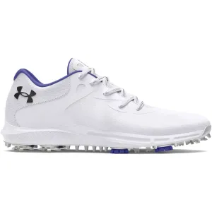 Under Armour Charged Breathe 2 Spiked Ladies Waterproof Shoes - White/Starlight/Metallic Silver Confidence Starts Here Redefine Classic