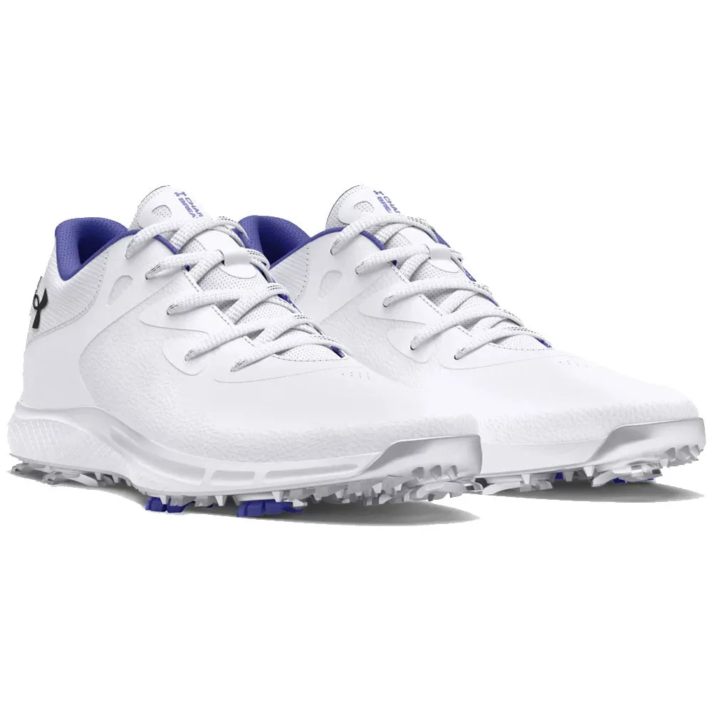 Black Friday Sale Step Into Strength Under Armour Charged Breathe 2 Spiked Ladies Waterproof Shoes - White/Starlight/Metallic Silver