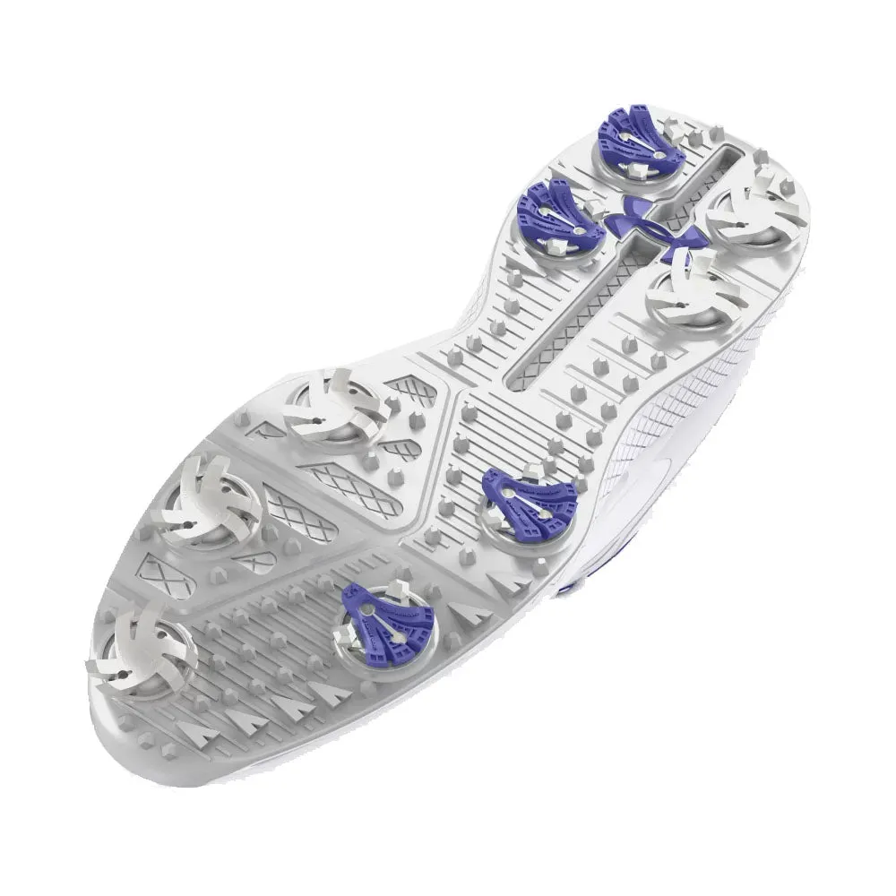 Under Armour Charged Breathe 2 Spiked Ladies Waterproof Shoes - White/Starlight/Metallic Silver Thanksgiving Day Sale Exclusive Deal