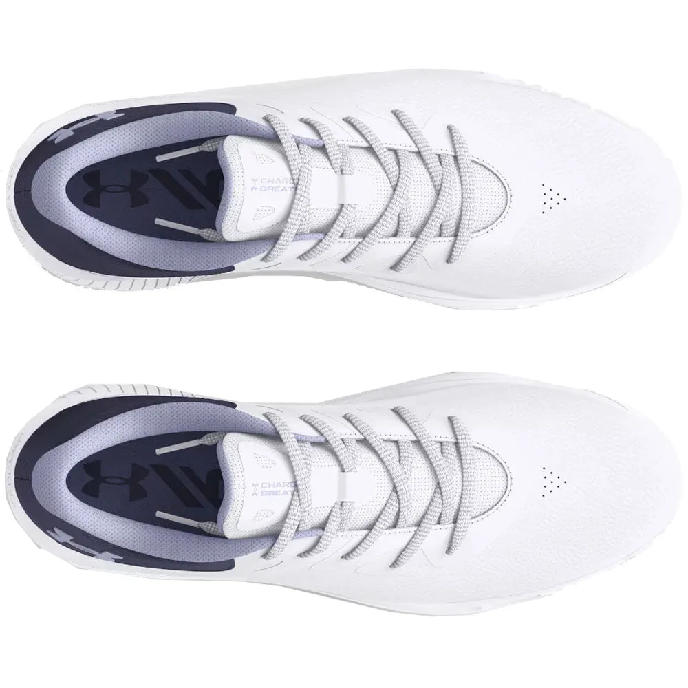Black Friday Offer Push Beyond Limits Under Armour Charged Breathe 2 Spikeless Ladies Shoes - White/Midnight Navy/Celeste
