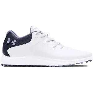Autumn Sale Under Armour Charged Breathe 2 Spikeless Ladies Shoes - White/Midnight Navy/Celeste
