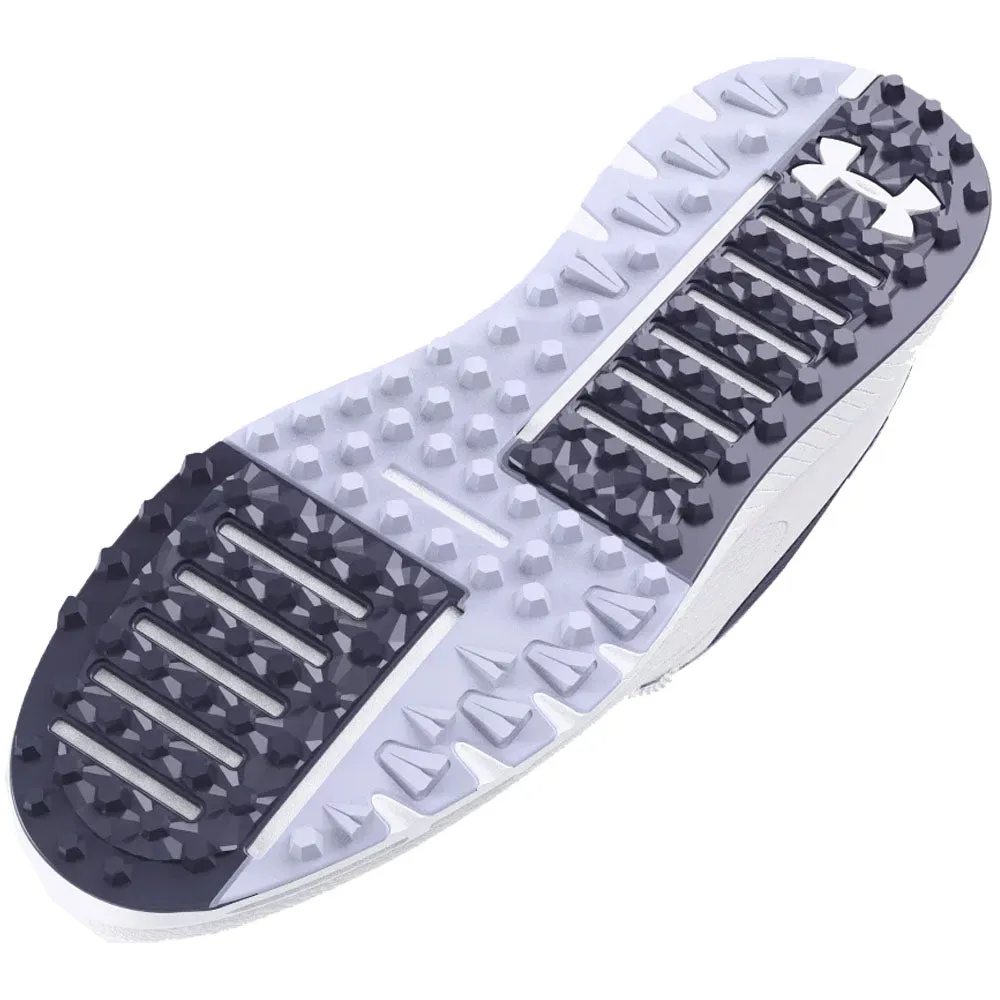 Stay in Motion Under Armour Charged Breathe 2 Spikeless Ladies Shoes - White/Midnight Navy/Celeste