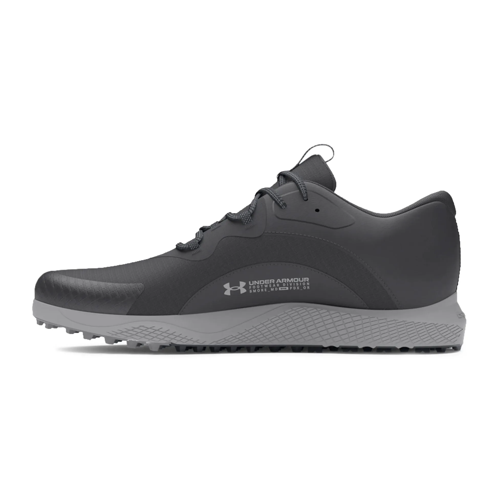 Feel the Energy Sweetest Day Sale Under Armour Charged Draw 2 Spikeless Golf Shoes - Black/Mod Grey