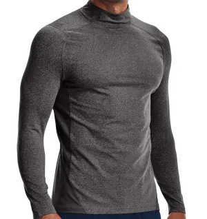 Hit Your Next Level Under Armour Coldgear Armour Fitted Mock - Charcoal Light Heather/Black