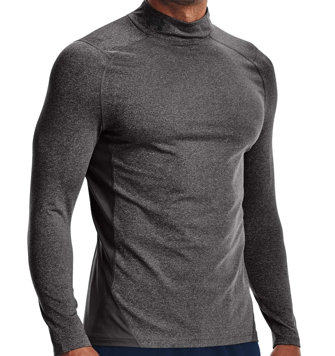 Hit Your Next Level Under Armour Coldgear Armour Fitted Mock - Charcoal Light Heather/Black