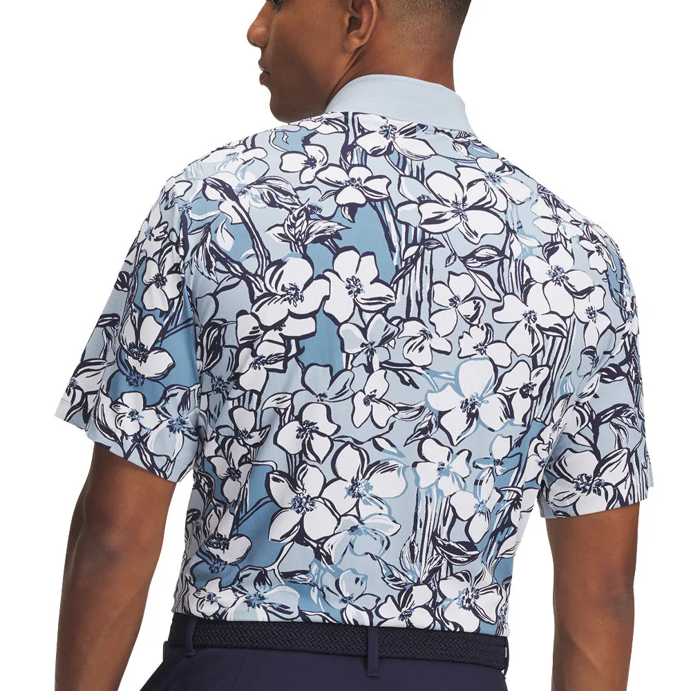 Easter Sale Step into the Beat Under Armour Drive Chill Printed Polo Shirt - Blue Calm/White/Midnight Navy