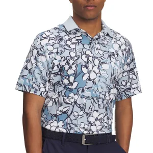 Bring the Heat Mother's Day Sale Under Armour Drive Chill Printed Polo Shirt - Blue Calm/White/Midnight Navy