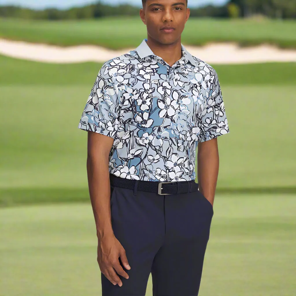 Gear Up and Go Under Armour Drive Chill Printed Polo Shirt - Blue Calm/White/Midnight Navy