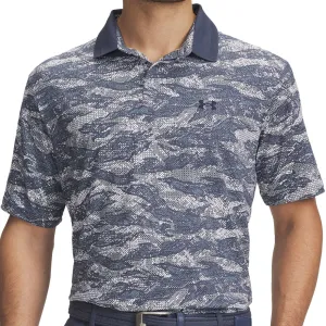 Under Armour Drive Chill Printed Polo Shirt - Downpour Grey/White/Midnight Navy Black Friday Sale
