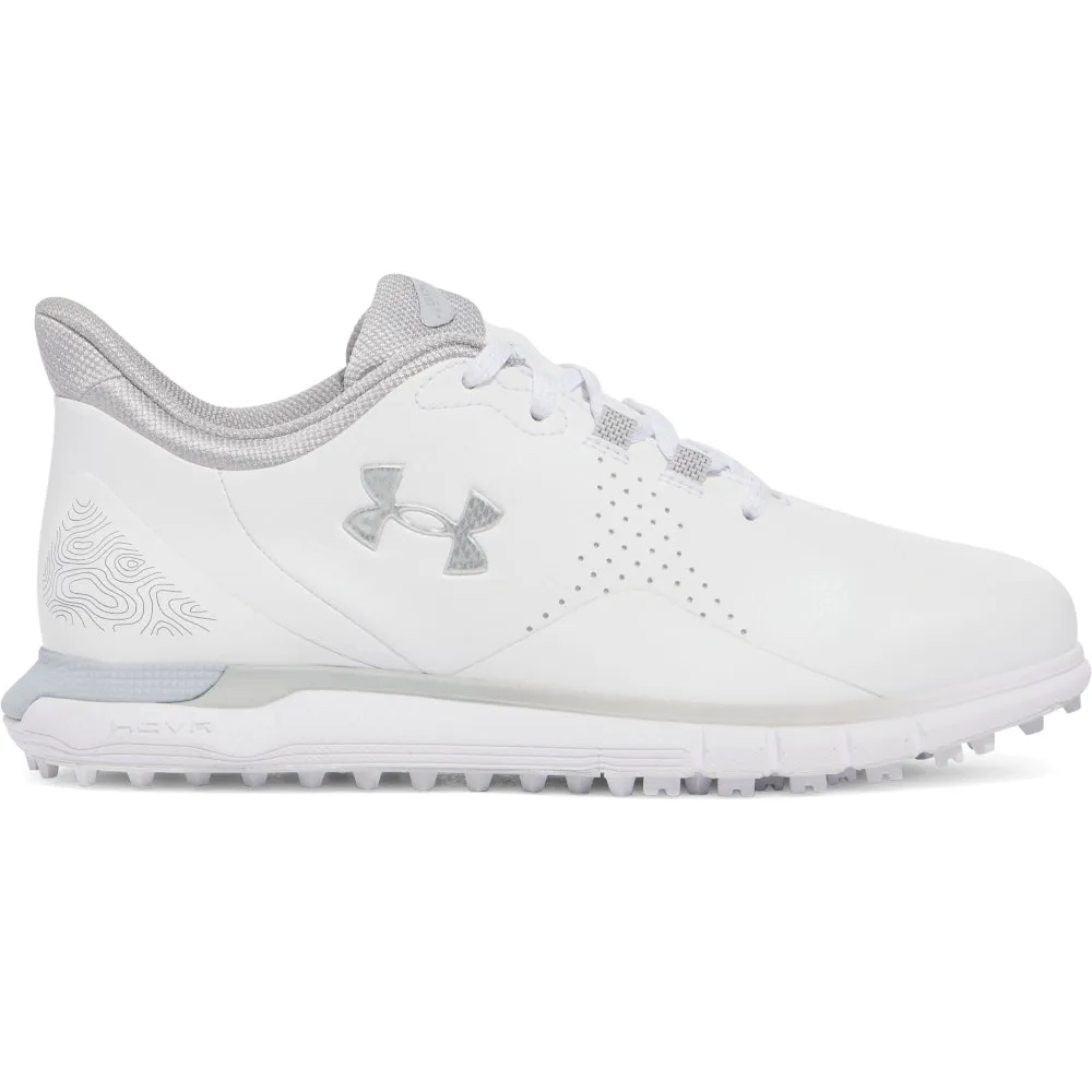 Under Armour Drive Fade Ladies Spikeless Waterproof Shoes - White/Distant Gray/Metallic Silver No Limits, Just Style