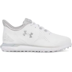 Under Armour Drive Fade Ladies Spikeless Waterproof Shoes - White/Distant Gray/Metallic Silver No Limits, Just Style