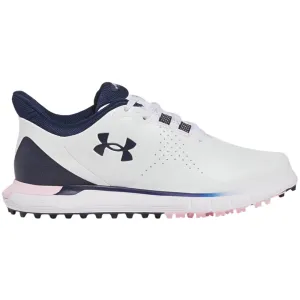 Power Every Step Under Armour Drive Fade Ladies Spikeless Waterproof Shoes - White/Prime Pink/Midnight Navy