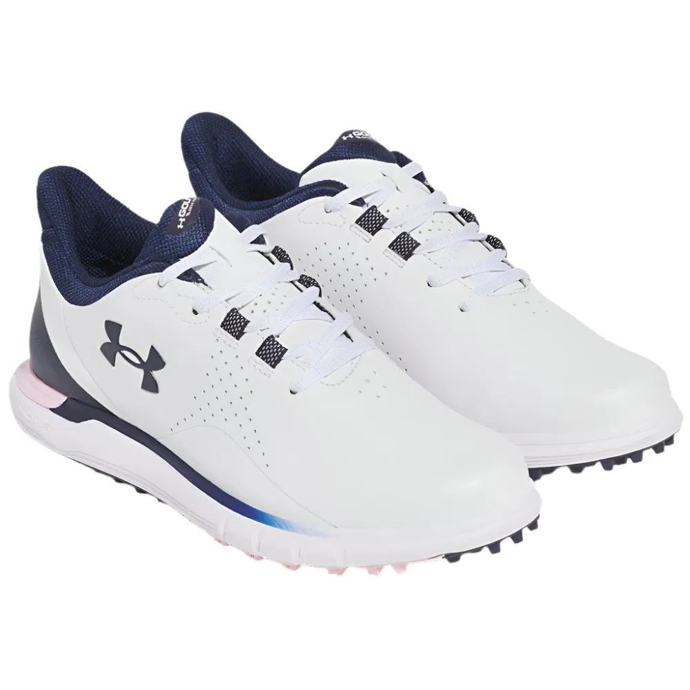 Under Armour Drive Fade Ladies Spikeless Waterproof Shoes - White/Prime Pink/Midnight Navy Memorial Day Sale Great Value