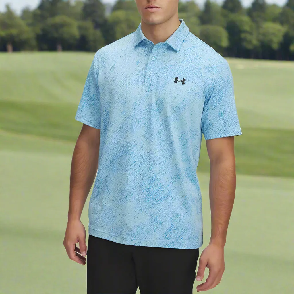 Dare to Lead Winter Sale Under Armour Drive Jacquard Polo Shirt - Stream/Ether Blue/Black