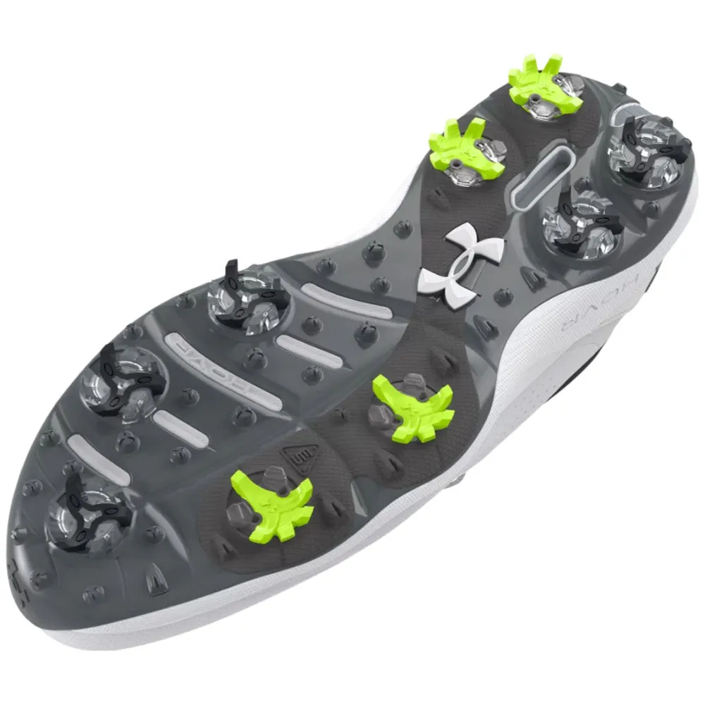 Labor Day Sale Under Armour Drive Pro Spiked Waterproof Shoes - White/White/Metallic Gun M