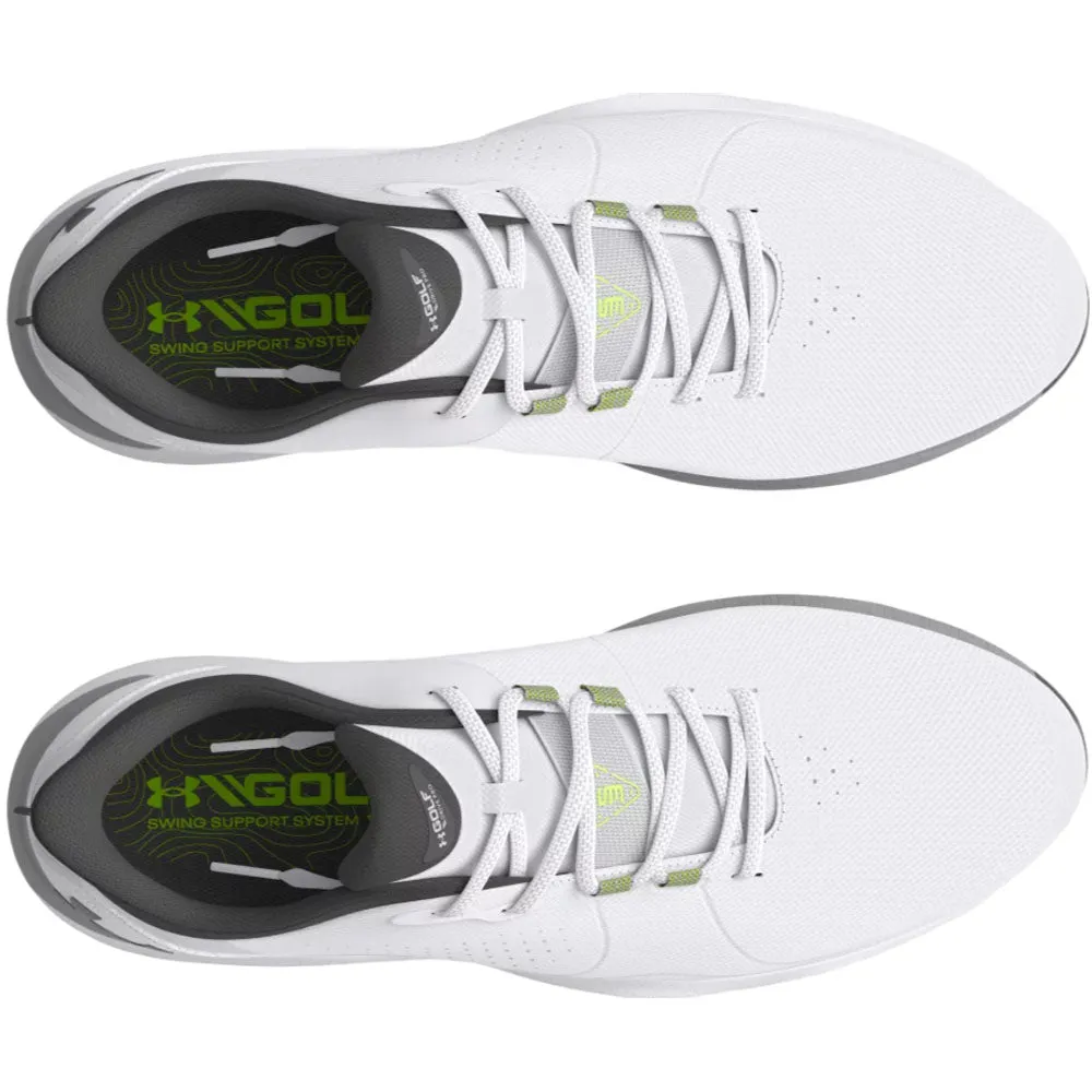 Under Armour Drive Pro Spiked Waterproof Shoes - White/White/Metallic Gun M Clearance Sale Walk with Power
