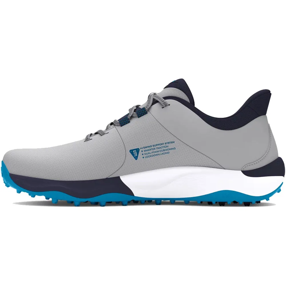 Under Armour Drive Pro Spikeless Waterproof Shoes - Mod Gray/Capri/Midnight Navy Father's Day Sale Make a Statement