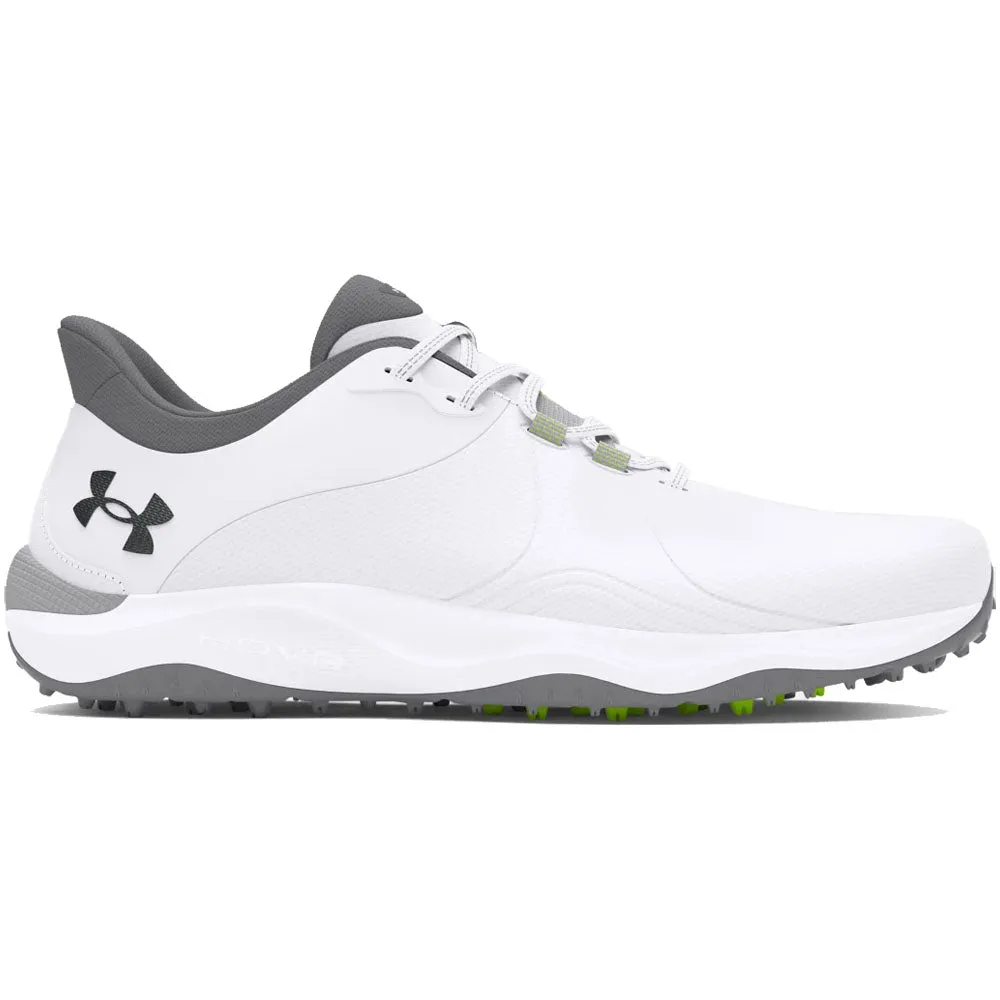 Under Armour Drive Pro Spikeless Waterproof Shoes - White/White/Metallic Gun M Unleash Your Power Chase What Moves You