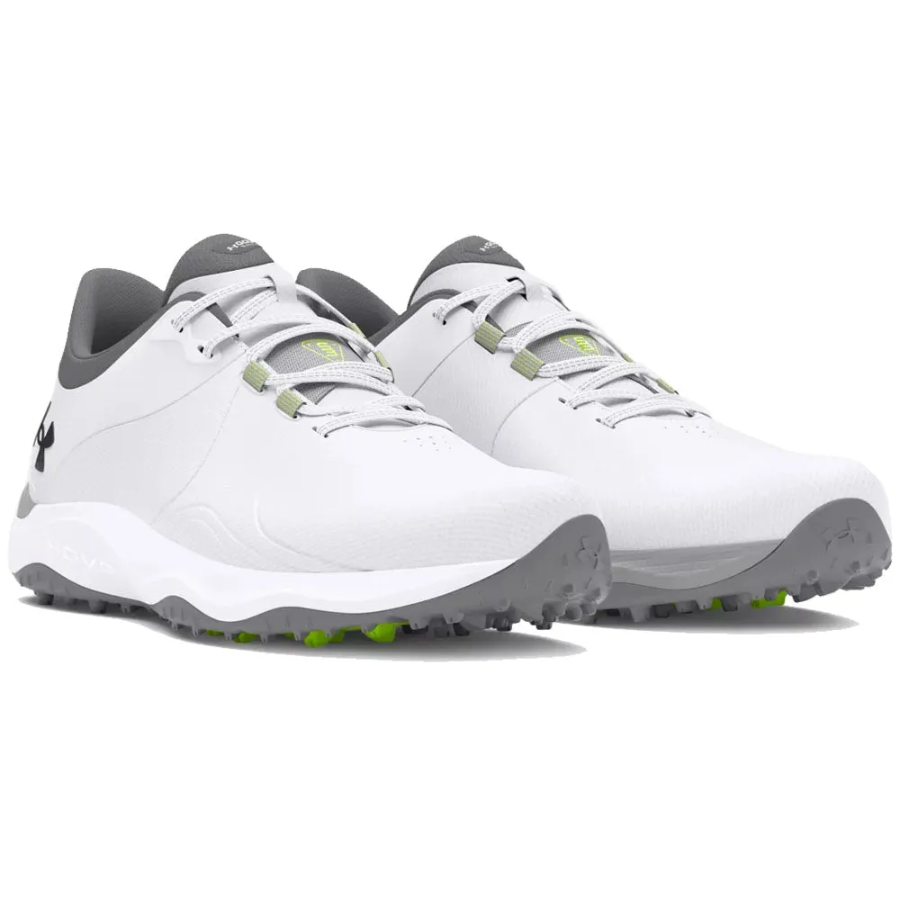Designed to Dominate Thanksgiving Day Sale Under Armour Drive Pro Spikeless Waterproof Shoes - White/White/Metallic Gun M