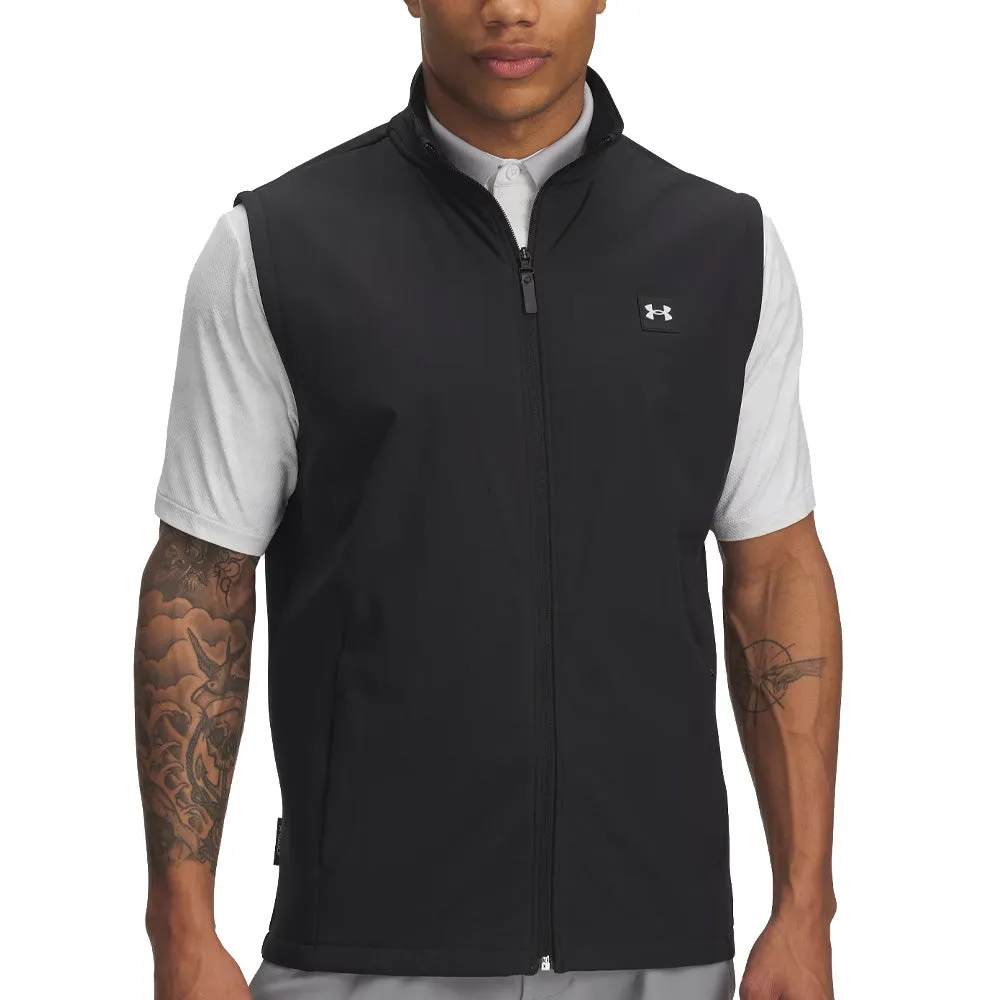 Under Armour Drive Pro Storm Hybrid Gilet - Black/Metallic Silver Easter Sale