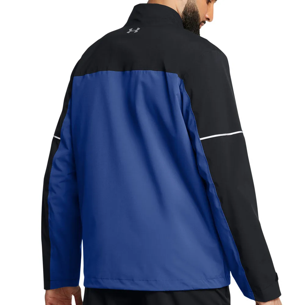 Under Armour Drive Rain Waterproof Jacket - Black/Tech Blue Rise Every Time