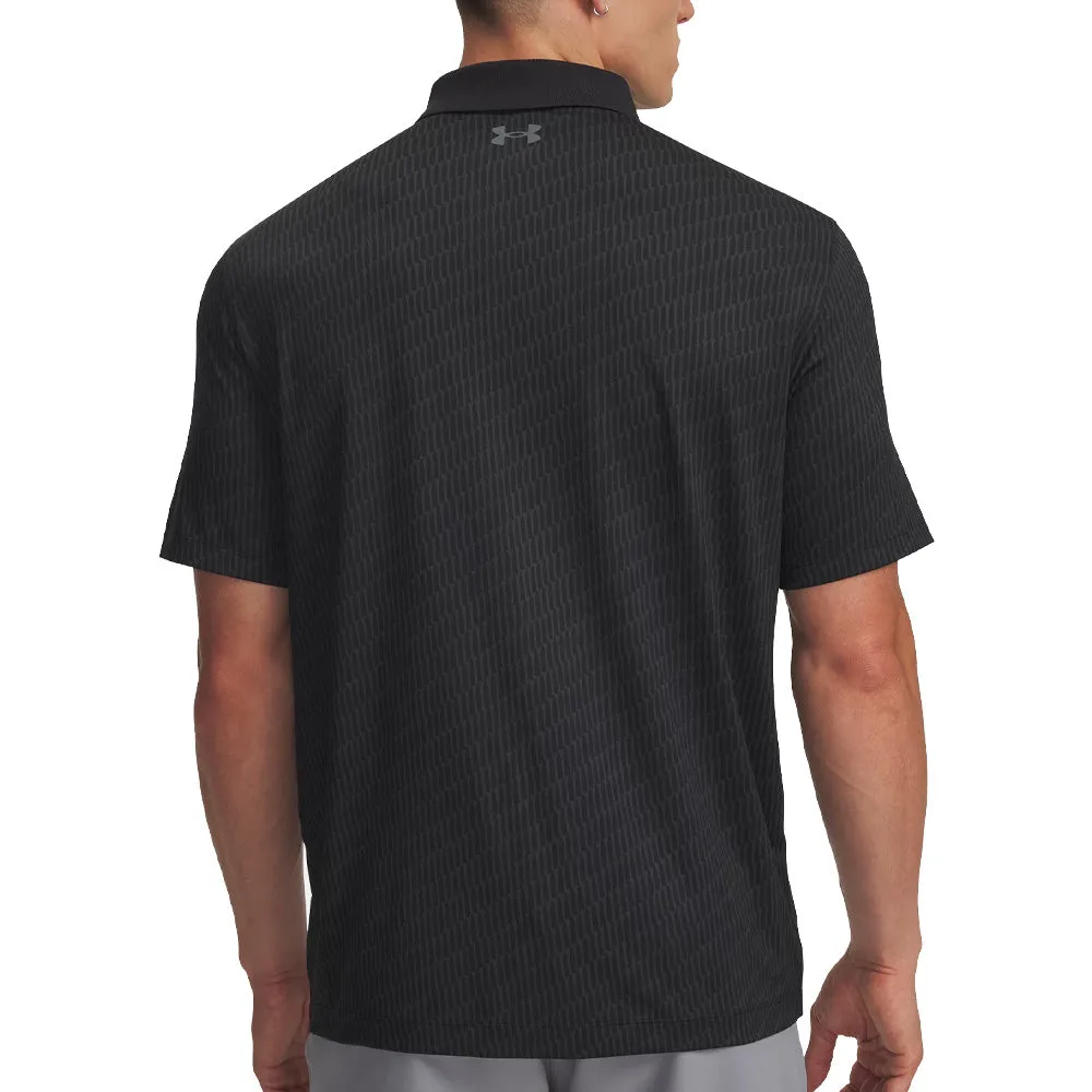 Never Just Walk Hit Your Next Level Under Armour Matchplay Printed Polo Shirt - Black/Anthracite/Pitch Gray
