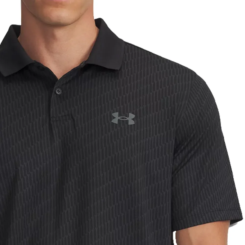 Walk with Purpose Under Armour Matchplay Printed Polo Shirt - Black/Anthracite/Pitch Gray