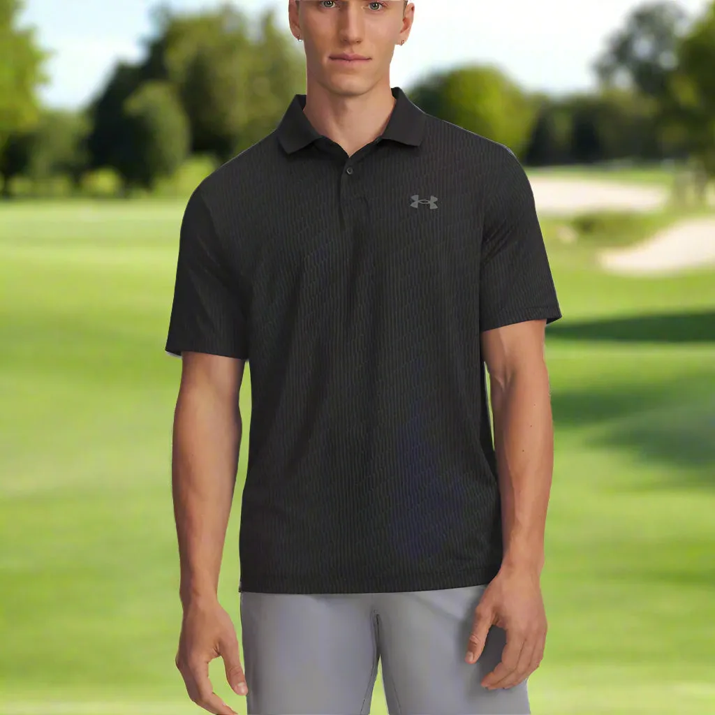 Cyber Monday Sale Christmas Day Sale Under Armour Matchplay Printed Polo Shirt - Black/Anthracite/Pitch Gray