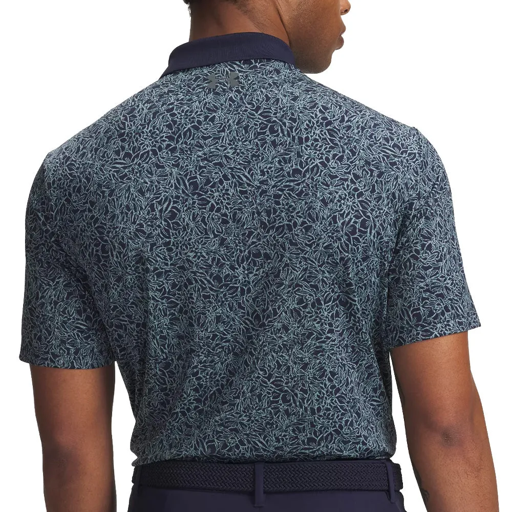 Move Beyond Ordinary Under Armour Matchplay Printed Polo Shirt - Midnight Navy/Jasper Blue/Pitch Gray