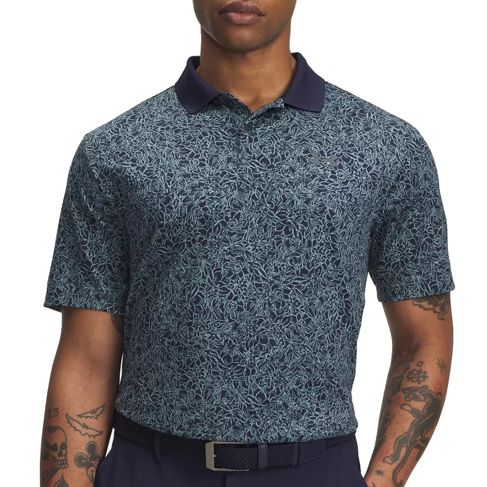 Under Armour Matchplay Printed Polo Shirt - Midnight Navy/Jasper Blue/Pitch Gray Sweetest Day Sale