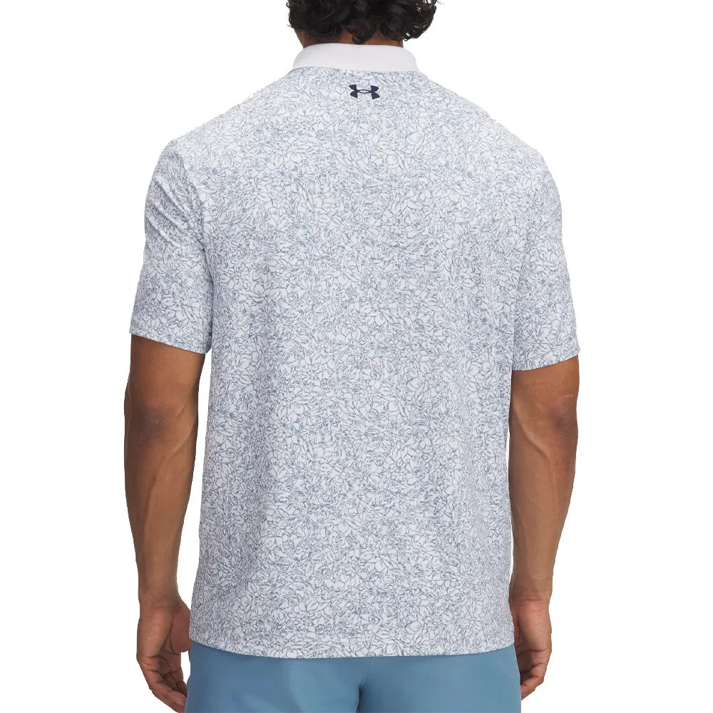 Holiday Sale Back To School Sale Under Armour Matchplay Printed Polo Shirt - White/Blue Smoke/Midnight Navy