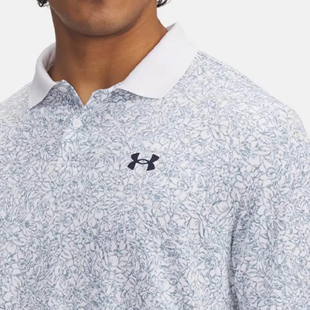 Under Armour Matchplay Printed Polo Shirt - White/Blue Smoke/Midnight Navy Independence Day Sale