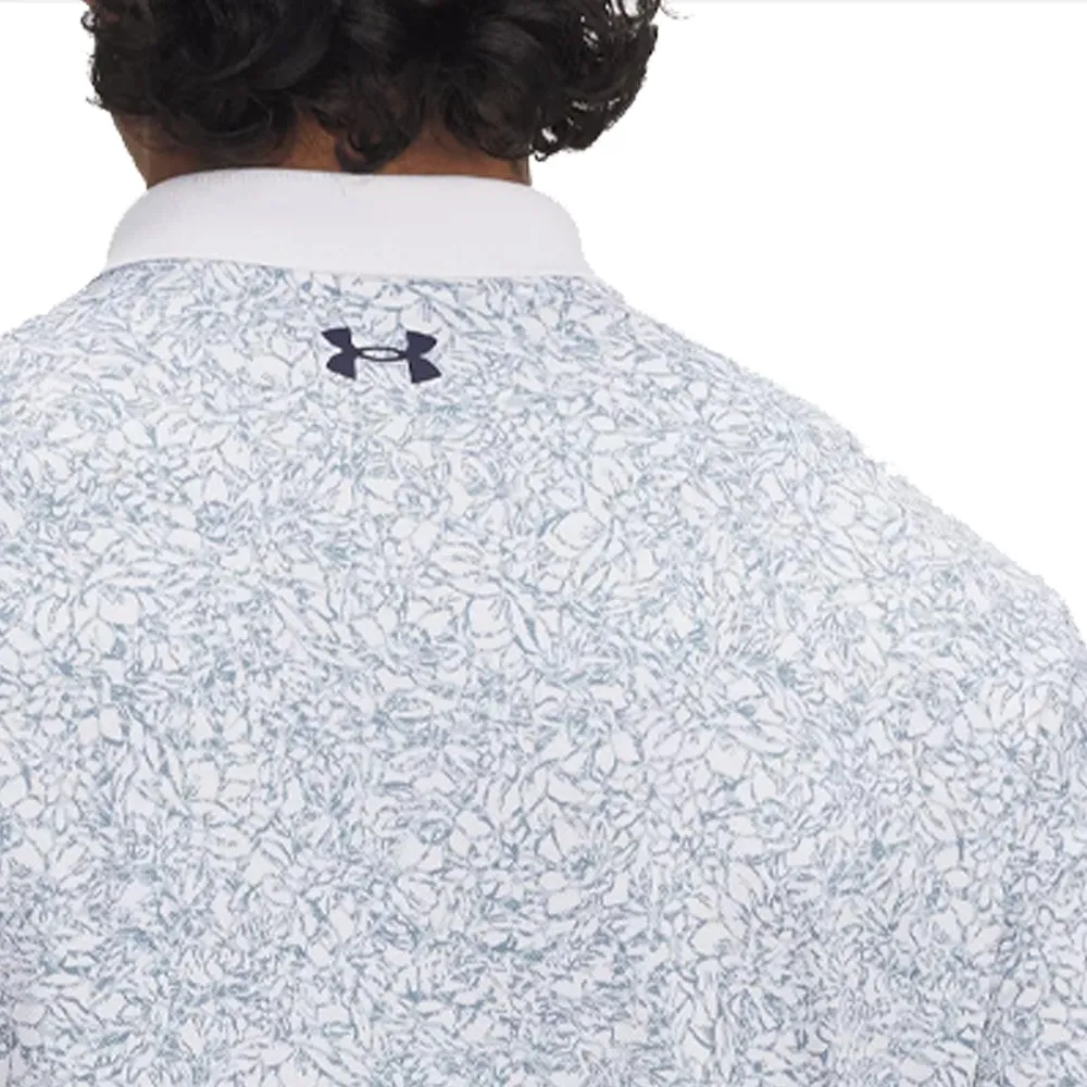 Halloween Sale Economical Under Armour Matchplay Printed Polo Shirt - White/Blue Smoke/Midnight Navy