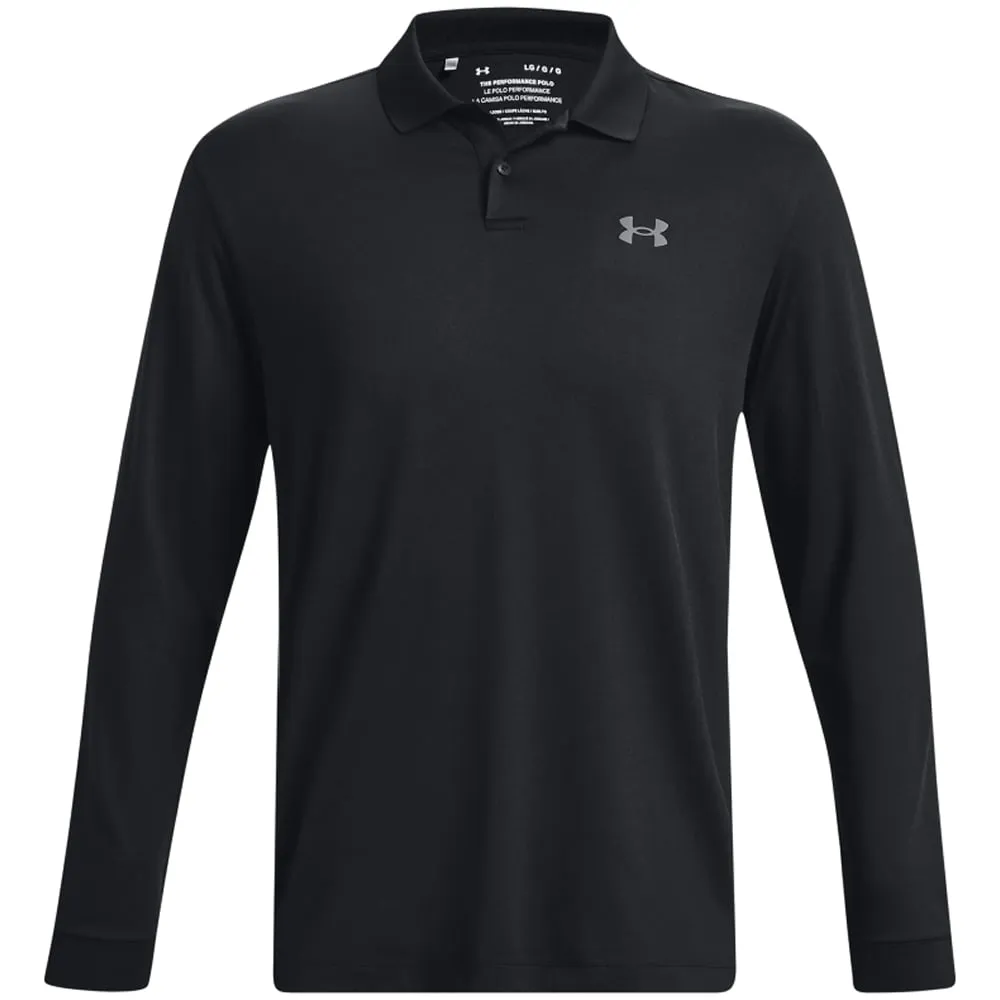 Under Armour Performance 3.0 Long Sleeve Polo Shirt - Black Command Attention