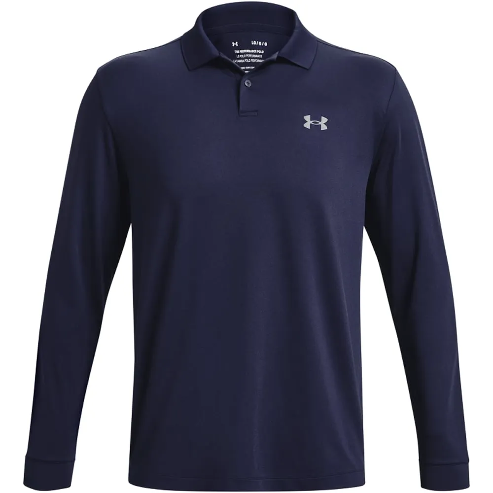 Loud Looks, Smooth Moves Under Armour Performance 3.0 Long Sleeve Polo Shirt - Midnight Navy