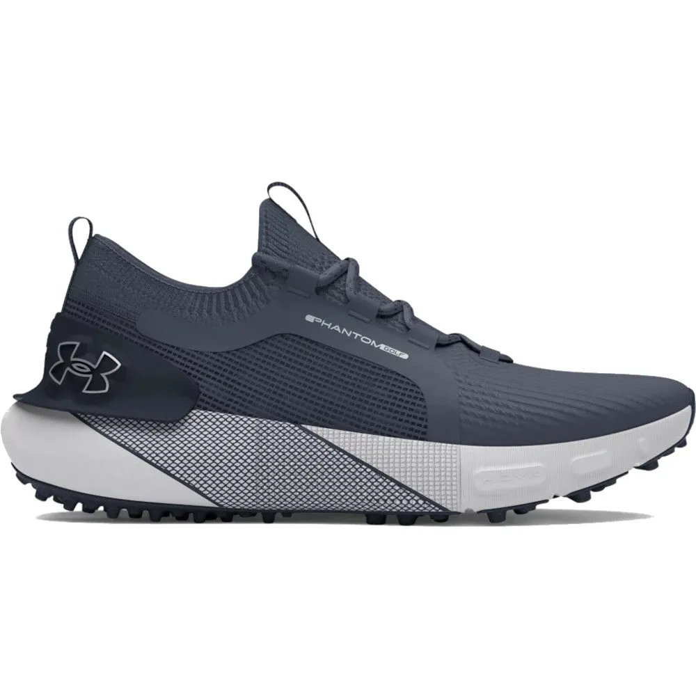 Under Armour Phantom Golf Spikeless Waterproof Shoes - Downpour Gray/Midnight Navy/Metallic Silver Sweetest Day Sale