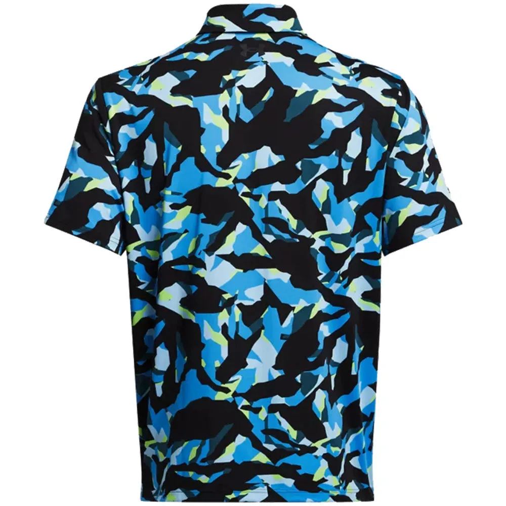Winter Sale Black Friday Exclusive Under Armour Playoff 3.0 Printed Polo Shirt - Black/Capri/Black