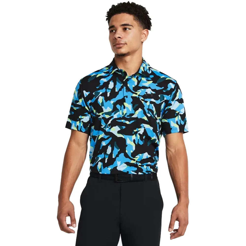Make a Statement Independence Day Sale Under Armour Playoff 3.0 Printed Polo Shirt - Black/Capri/Black