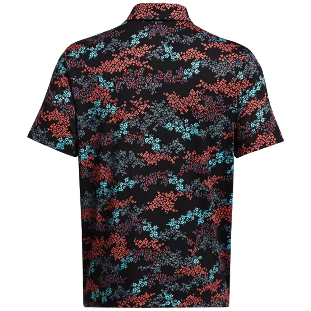 Under Armour Playoff 3.0 Printed Polo Shirt - Black/Hydro Teal/Castlerock Empower Your Journey Christmas Eve Sale
