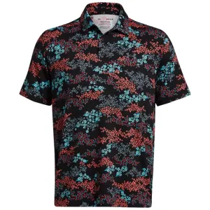 Under Armour Playoff 3.0 Printed Polo Shirt - Black/Hydro Teal/Castlerock Easter Sale
