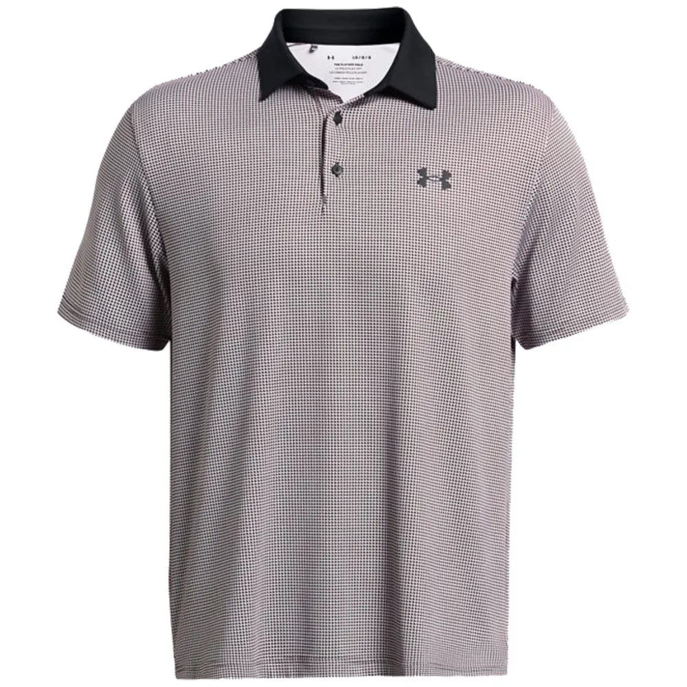 Under Armour Playoff 3.0 Printed Polo Shirt - Black/Red Solstice/Black Walk Tall