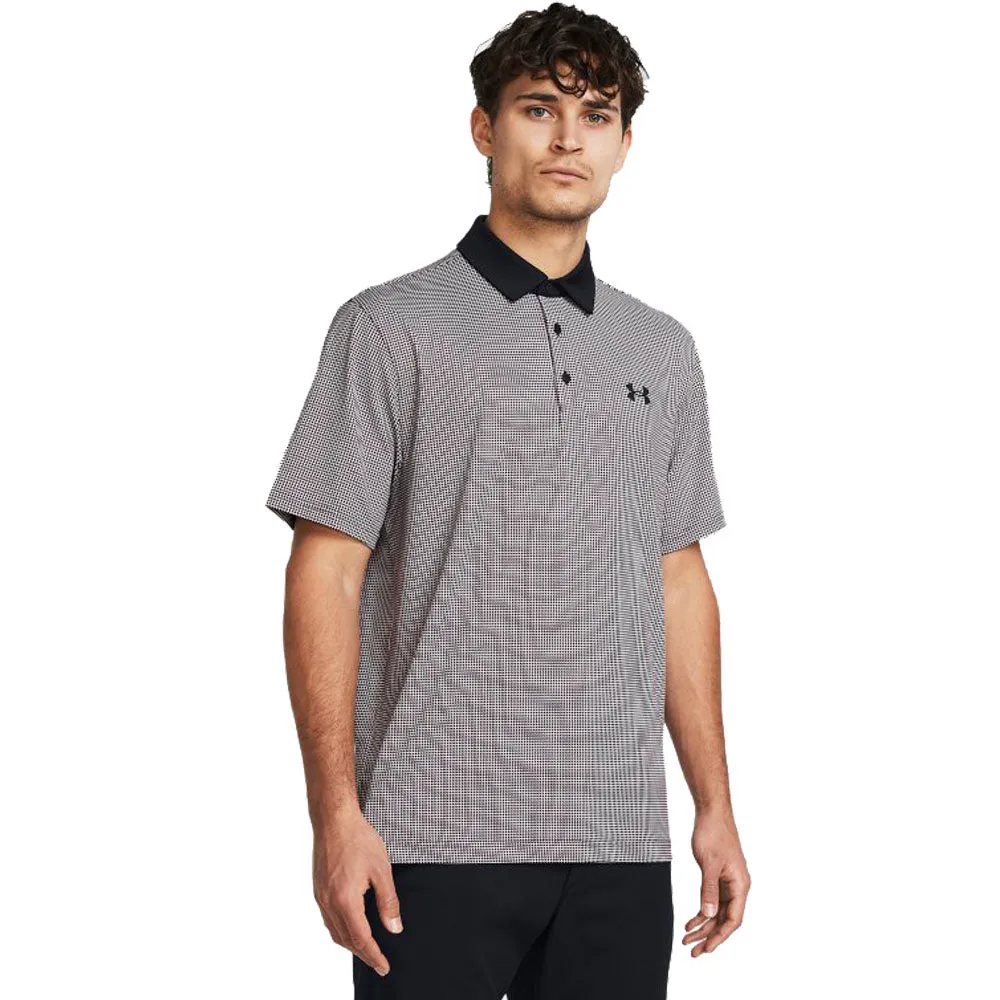 Under Armour Playoff 3.0 Printed Polo Shirt - Black/Red Solstice/Black Black Friday Exclusive