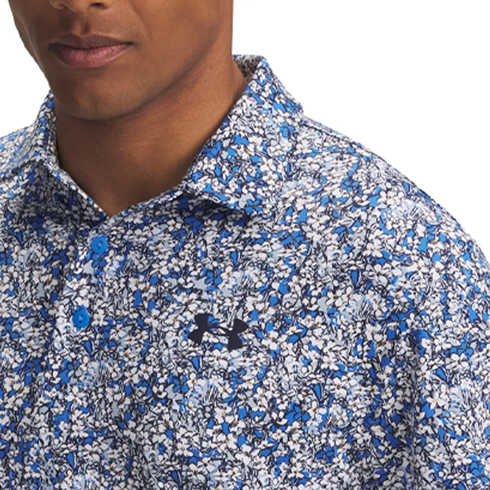 Under Armour Playoff 3.0 Printed Polo Shirt - Blue Atlantis/White/Midnight Navy Easter Sale