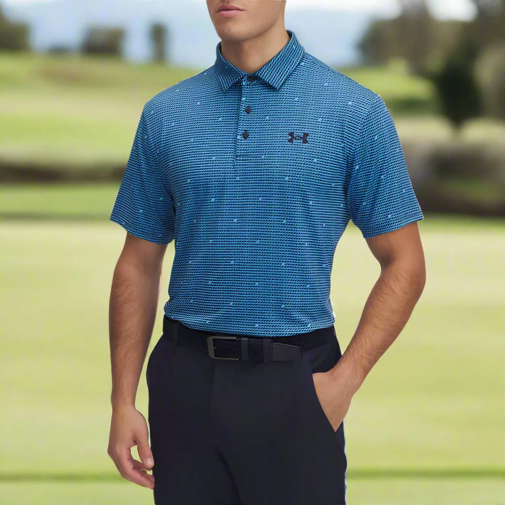 Under Armour Playoff 3.0 Printed Polo Shirt - Ether Blue/Midnight Navy President's Day Sale