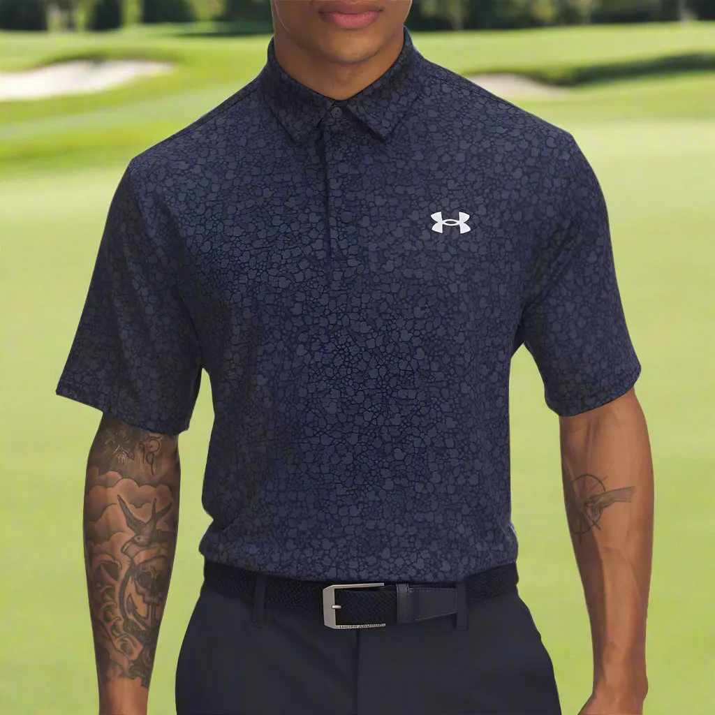 Under Armour Playoff 3.0 Printed Polo Shirt - Midnight Navy/Downpour Grey/Halo Gray Black Friday Deal