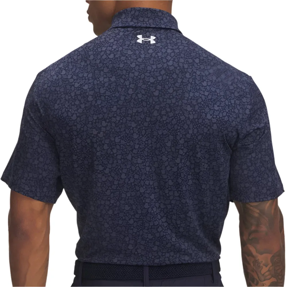 Walk with Purpose Under Armour Playoff 3.0 Printed Polo Shirt - Midnight Navy/Downpour Grey/Halo Gray