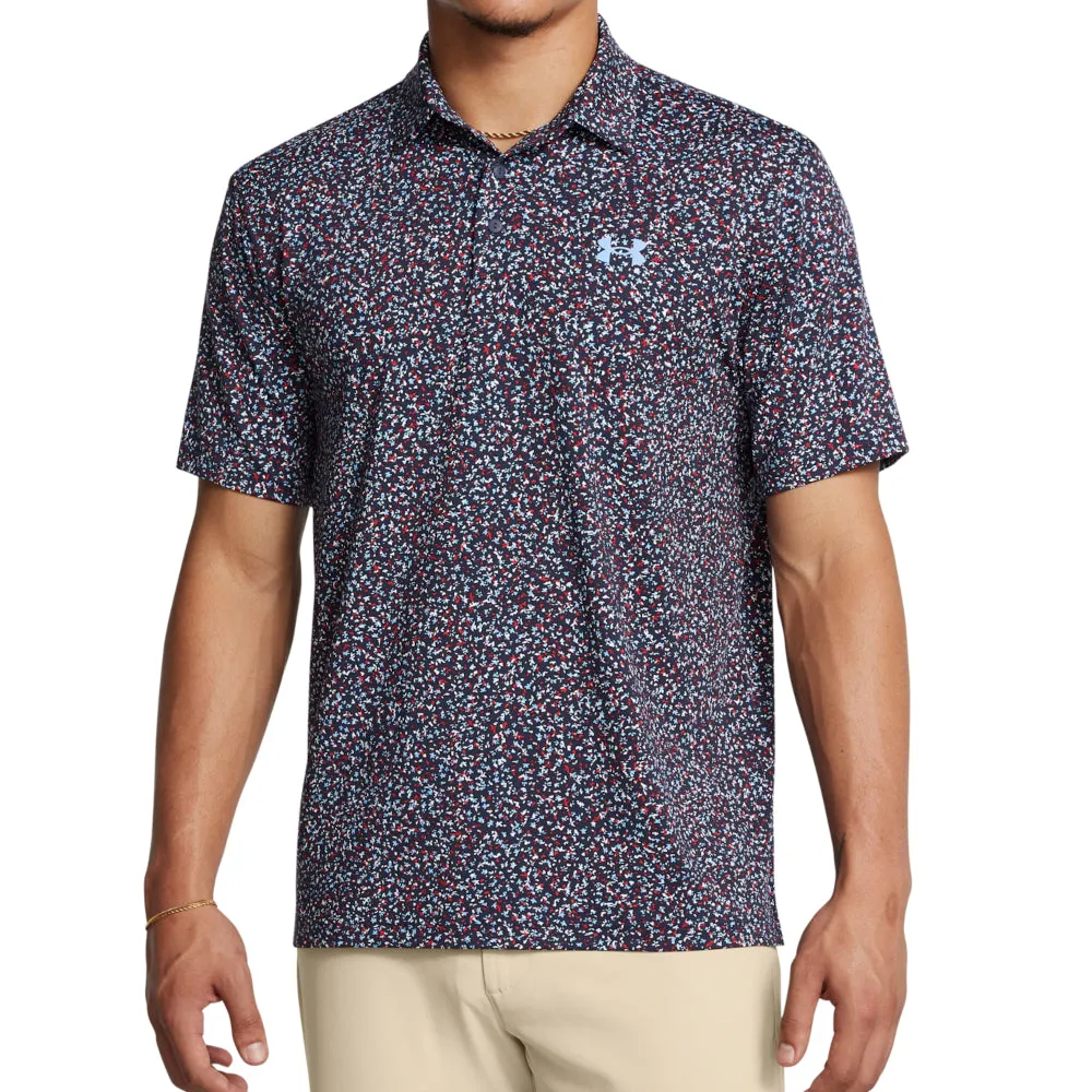 Keep Going Strong Made to Turn Heads Under Armour Playoff 3.0 Printed Polo Shirt - Midnight Navy/Horizon Blue/Nimbus Blue