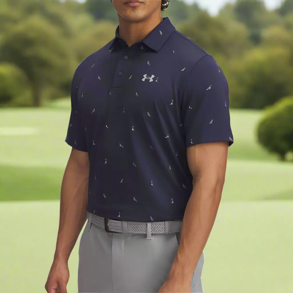 Under Armour Playoff 3.0 Printed Polo Shirt - Midnight Navy/Steel Christmas Day Sale