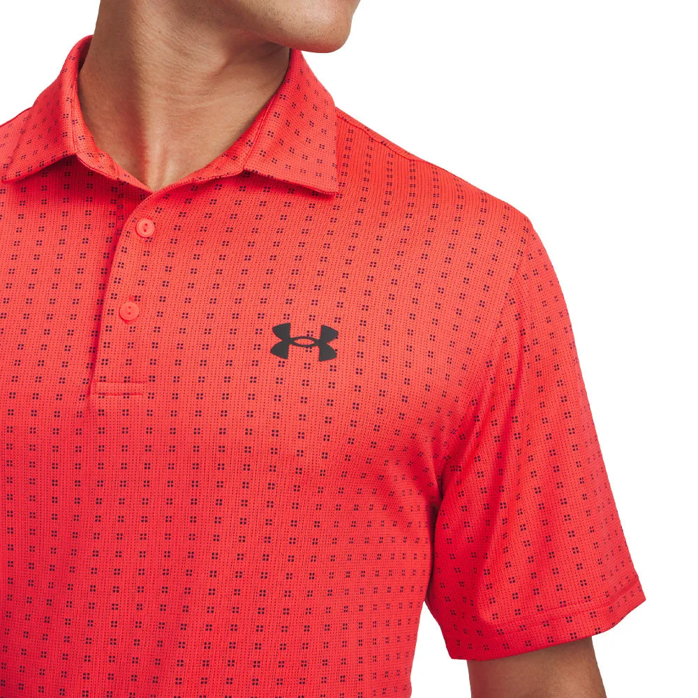 Under Armour Playoff 3.0 Printed Polo Shirt - Racer Red/Black/Black Fearlessly You Step Into Strength